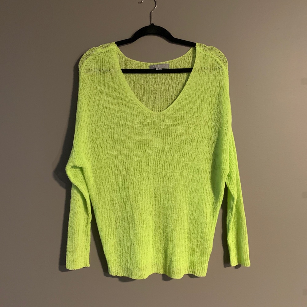Neon green Nasty Gal drop shoulder sweater